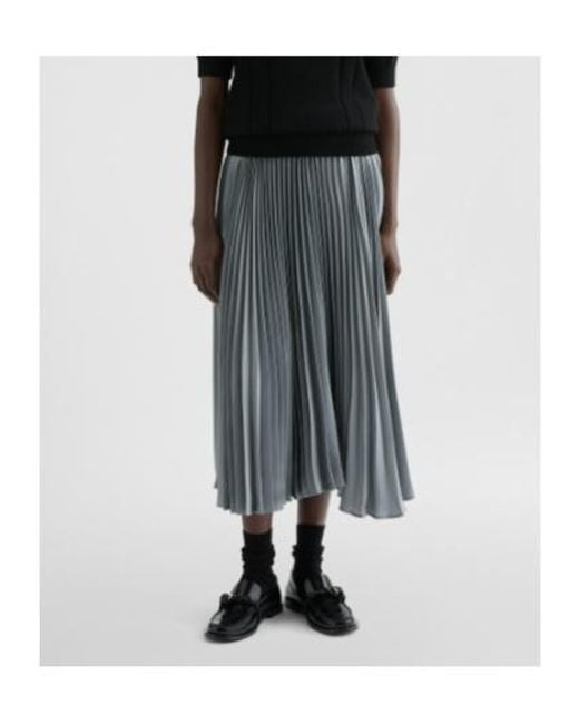 Jil Sander Gray Pleat Detailed Midi Skirt