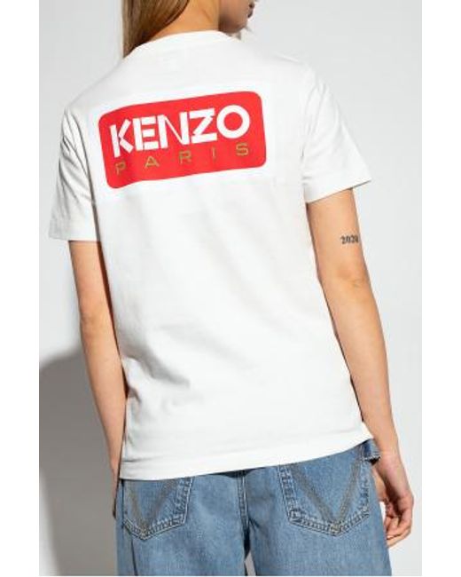 KENZO White T-Shirt With Round Neck And Short Sleeves