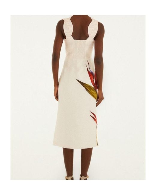 Farm Rio White Floral Twisted Strap Dress