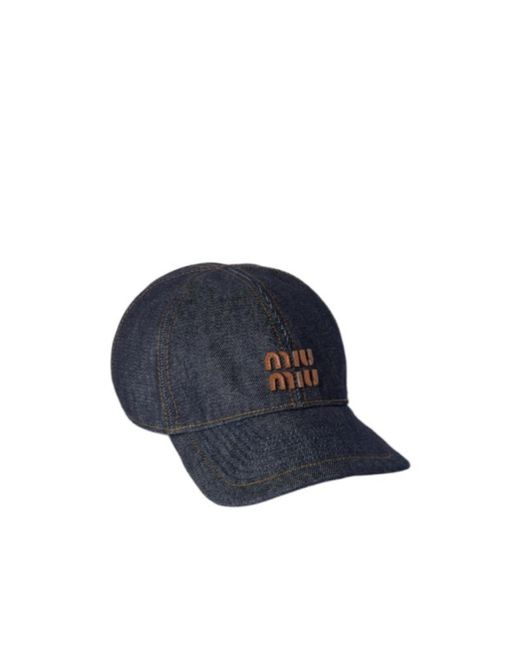 Miu Miu Blue Denim Baseball Cap