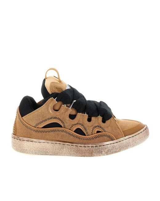 Lanvin Brown Curb Low-Top Sneakers for men