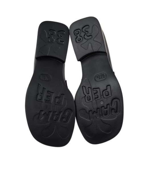 Camper Black Leather Moccasins For