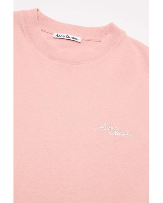 Acne Pink Short-Sleeved T-Shirt for men