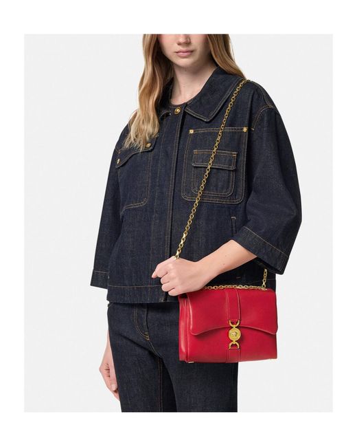 Versace Red Chain-Linked Shoulder Bag