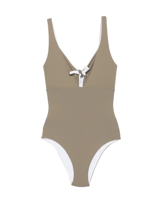 Fisico Brown Bow-Detail One-Piece Swimsuit