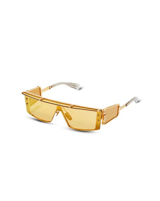 Balmain Metallic Logo Sunglasses for men