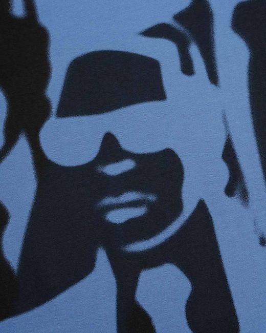 Karl Lagerfeld Blue Printed T-Shirt for men