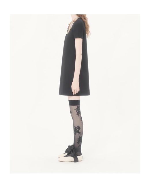 Valentino Black Embellished Bow Dress
