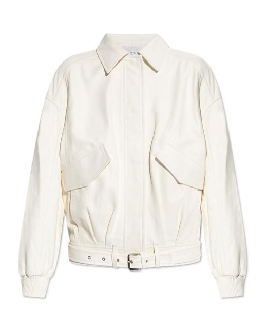 IRO White Long Sleeve Leather Jacket