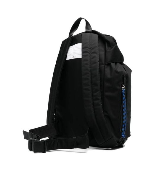 A.P.C. Black Foldover Top Backpack for men