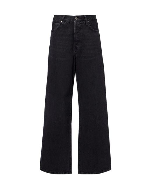 FRAME Blue The Collegiate Mid-Rise Wide-Leg Jeans