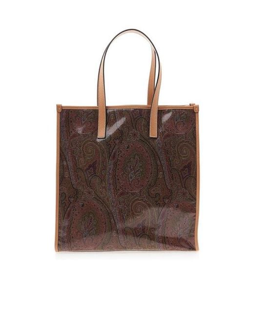 Etro Brown Logo-Print Tote Bag for men
