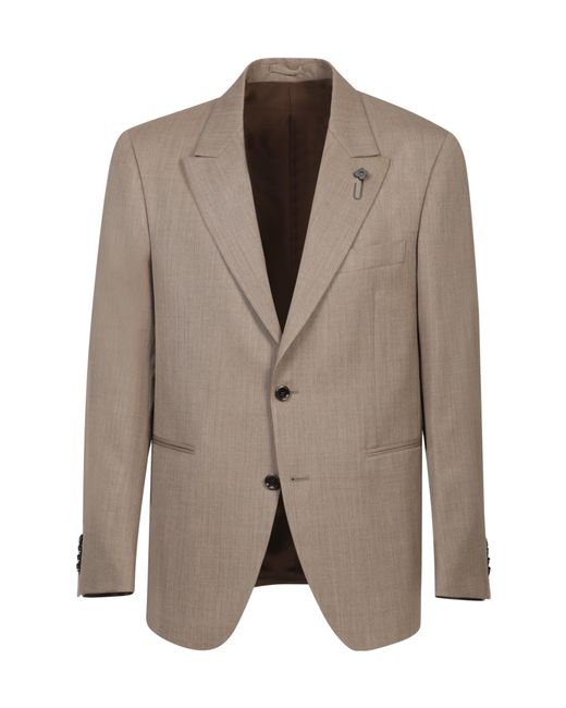 Lardini Natural Single Breasted Two-Piece Suit for men