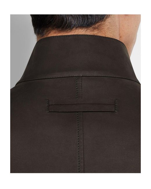 Zegna Black Il Conte Calf-Leather Jacket for men