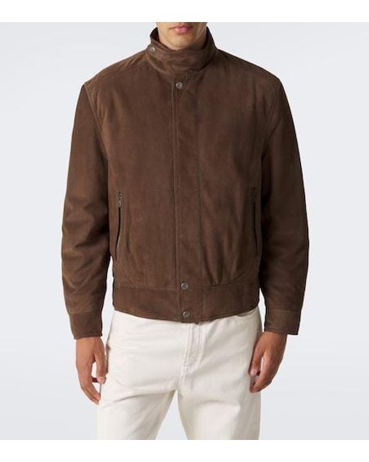 Brunello Cucinelli Brown Suede Jacket for men