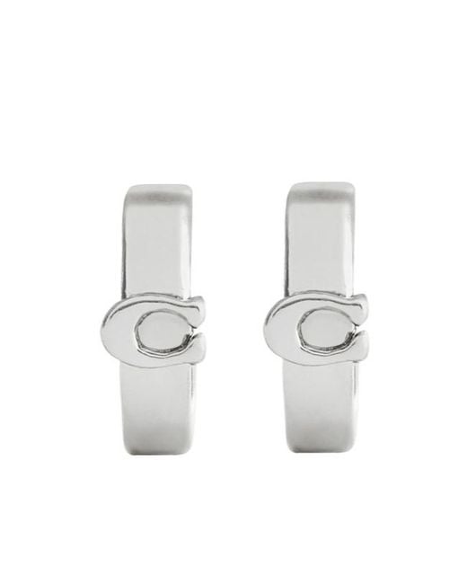 COACH White Hoop Earrings