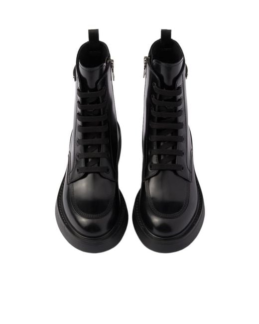 Prada Black Brushed Leather Boots