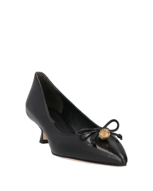 Tory Burch Black Pointed-Toe Leather High Heels