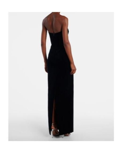 Emilia Wickstead Black Laelia Cotton Velvet Gown