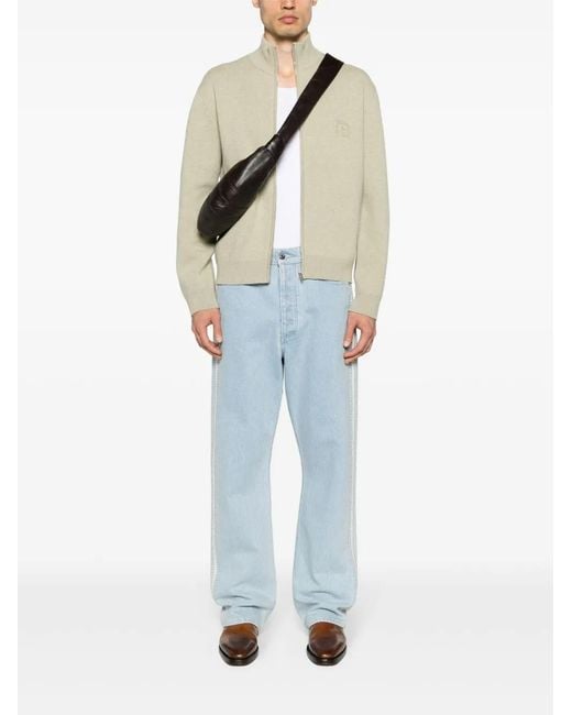 Nanushka White Zip-Up Merino Cardigan for men