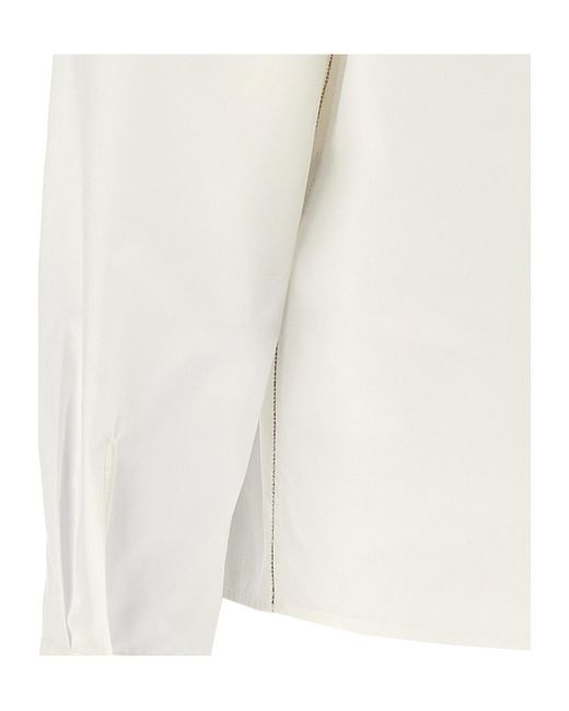 Fabiana Filippi White Long Sleeved Embellished Shirt
