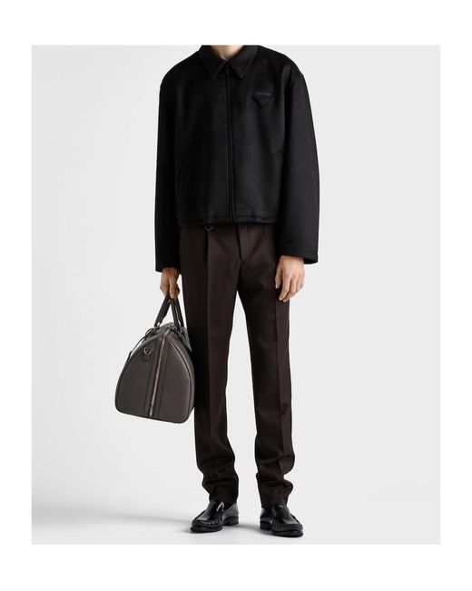 Prada Black Wool And Cashmere Blouson Jacket for men