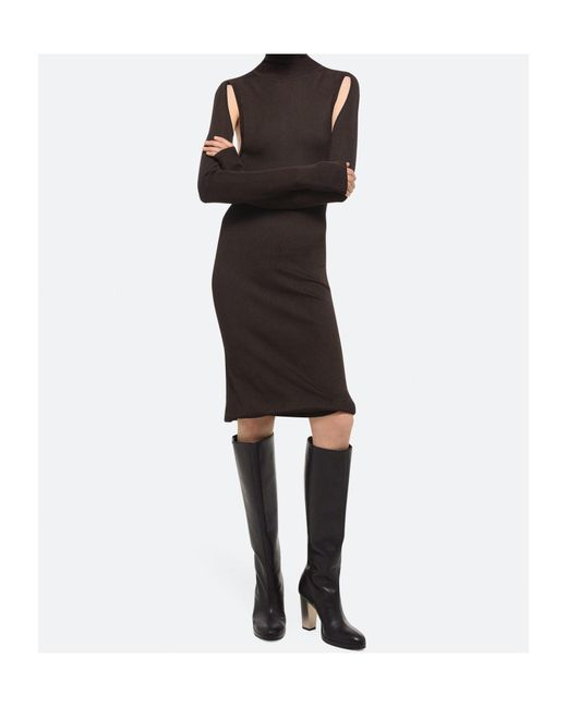 Helmut Lang Black Air Turtleneck Dress