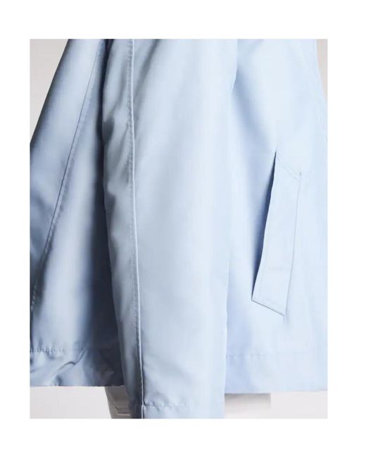 Fay Blue Hooded A-Line Jacket