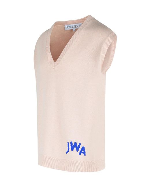 J.W. Anderson White Jw Anderson Logo Embroidered V-Neck Vest for men