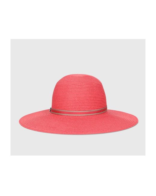 Borsalino Pink Giselle Braided Papier Hat