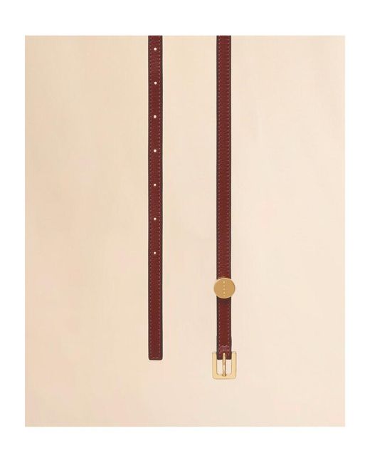 Marni White Leather Belt