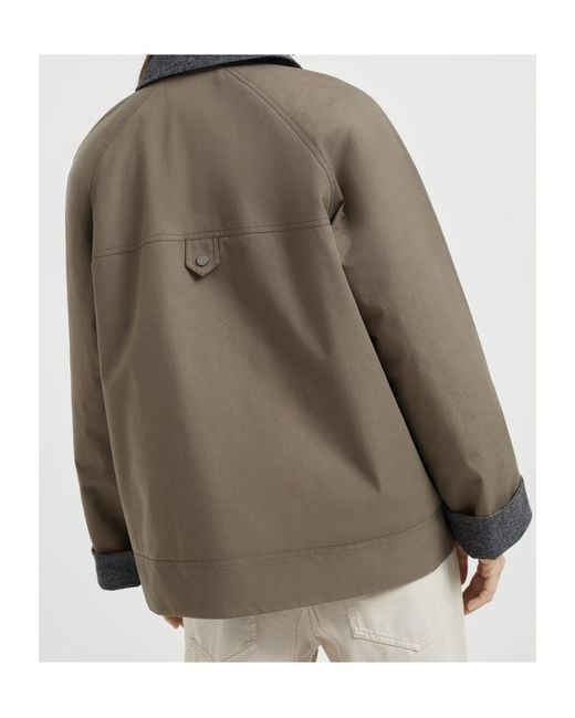 Brunello Cucinelli Brown Funnel-Neck Jacket