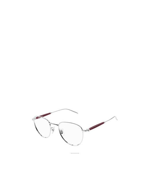 Montblanc White Eyewear Round Frame Glasses for men
