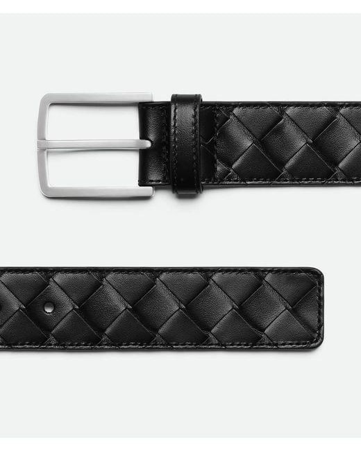 Bottega Veneta Black Woven Buckled Belt for men