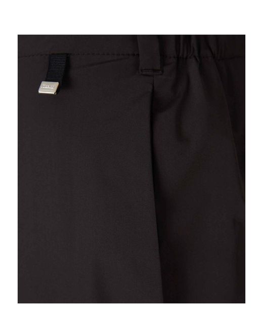 Herno Black Pleated Wide Leg Trousers
