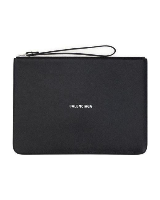 Balenciaga Black Logo Clutch for men