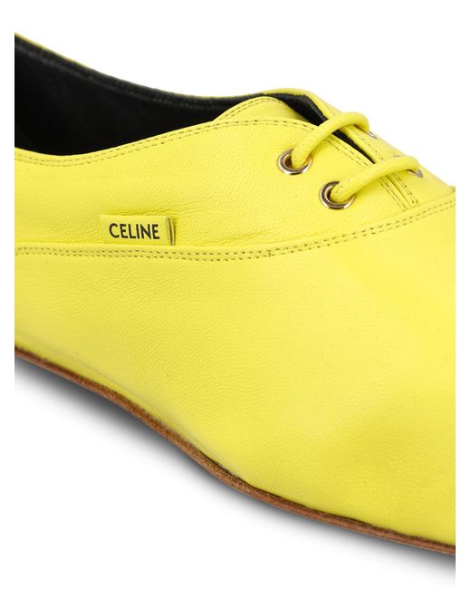 Céline Yellow Ballet Lace-Up Shoe