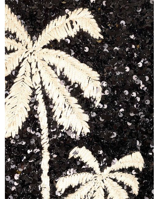 Palm Angels Black Sequin Embellished Zipped Jacket