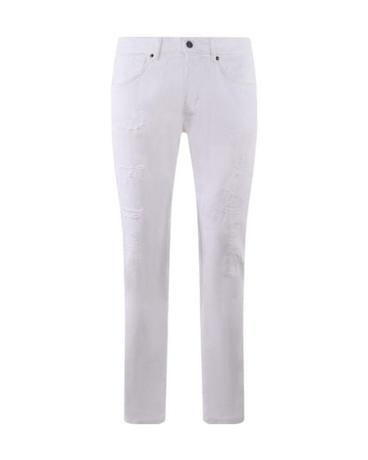 Dondup Gray Five-Pocket Denim Trousers for men
