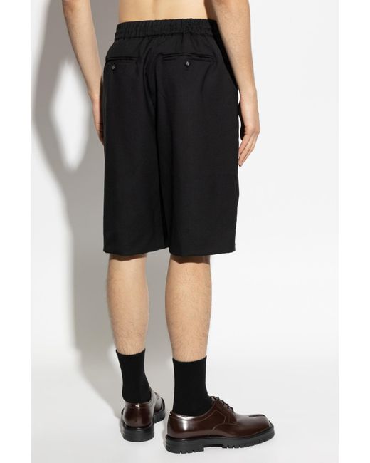 Officine Generale Black Cotton Bermuda Shorts for men