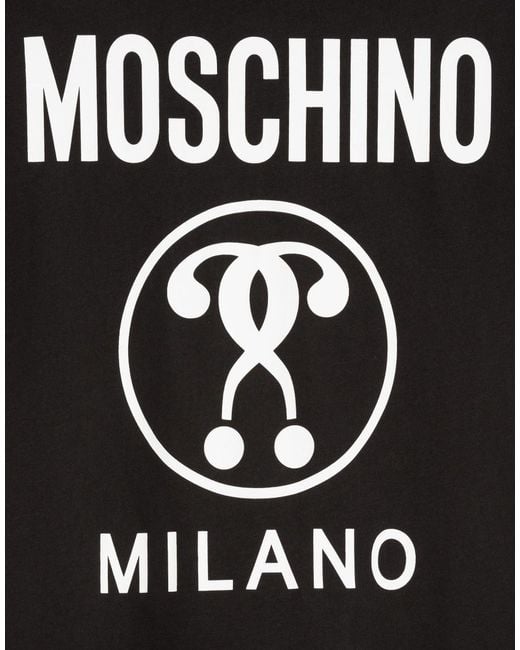 Moschino Black Double Question Mark Print T-Shirt