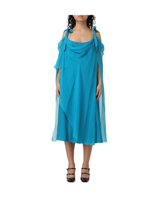 Alberta Ferretti Blue Sling Dress