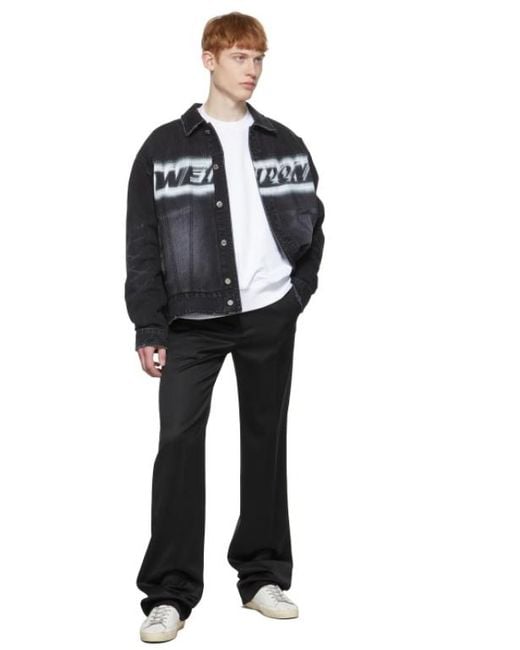 we11done Black Logo Denim Jacket for men