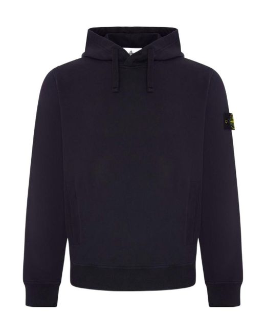 Stone Island Blue Drawstring Hooded Sweatshirt for men