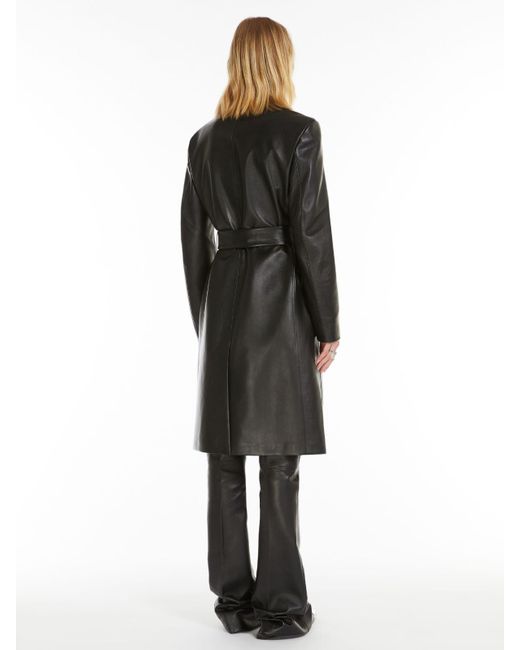 Sportmax Black Double-Breasted Belted Coat