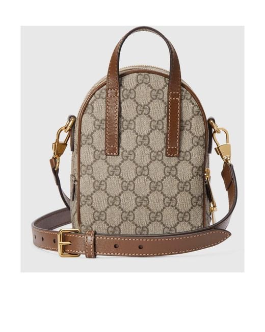 Gucci Brown Interlocking G Canvas Backpack