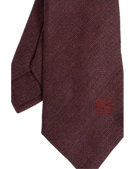 Etro Purple Textured Tie for men