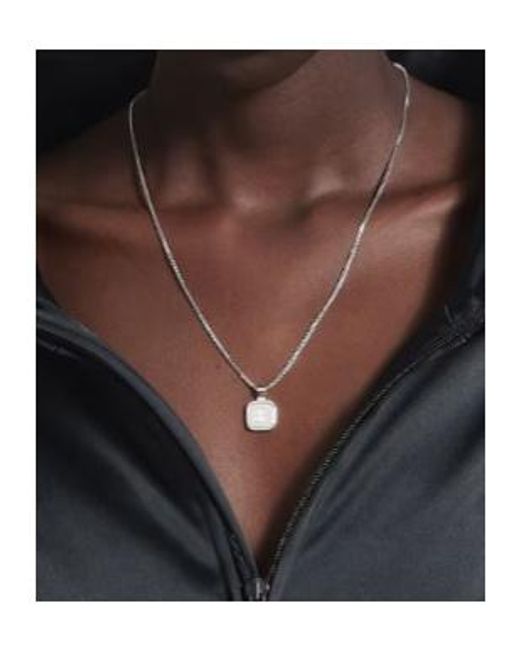 Balenciaga White Nano Square Long Necklace for men