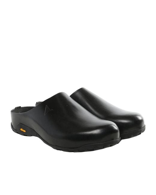 Roa Black Fedaia Slip-On Leather Mules for men