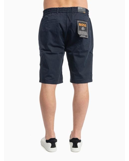 Boss Blue Relaxed Fit Drawstring Shorts for men